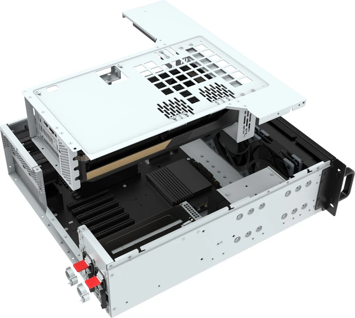 SilverStone RM32, Rackmount Server, schwarz/grau, 3HE, SFX-L