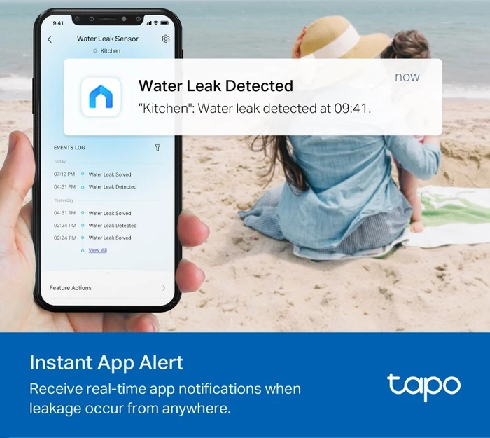 TP-Link Tapo T300, WLAN Smart Wasserleckdetektor, Funk-Wassermelder