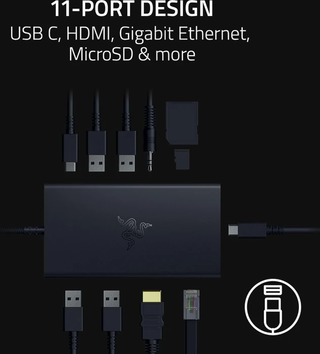 Razer USB-C Dock, schwarz, USB-C 3.1 [Stecker]