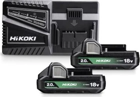 Hikoki UC18YFSLWFZ Starterset 18V, 2.0Ah, Li-Ionen, 2 Akkus [4.0Ah] [72Wh]