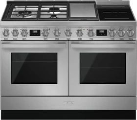 Smeg Portofino CPF120IGMPXD Doppel-Elektroherd mit Gas-/Induktionskochfeld