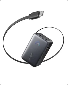Anker Nano Powerbank 10K 45W integriertes einziehbares USB-C Kabel schwarz