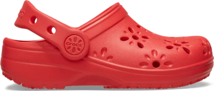 Crocs Classic Floral Cut-Out cherry red (Junior)