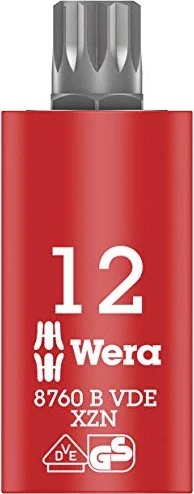 Wera 8760 B VDE XZN Zyklop Innenzwölfkant Bit 3/8", M12x59mm, 1 Stück