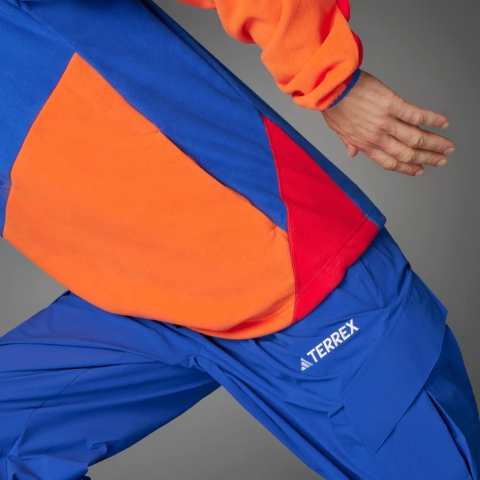 adidas Terrex Multi Climawarm Fleece Anorak semi lucid blue/semi impact orange/pure ruby (Herren)
