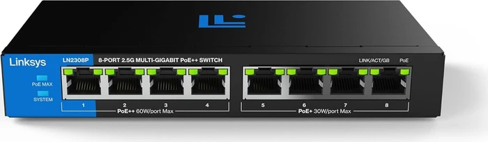 Linksys LN230 Desktop 2.5G Switch, 8x RJ-45, 180W PoE++
