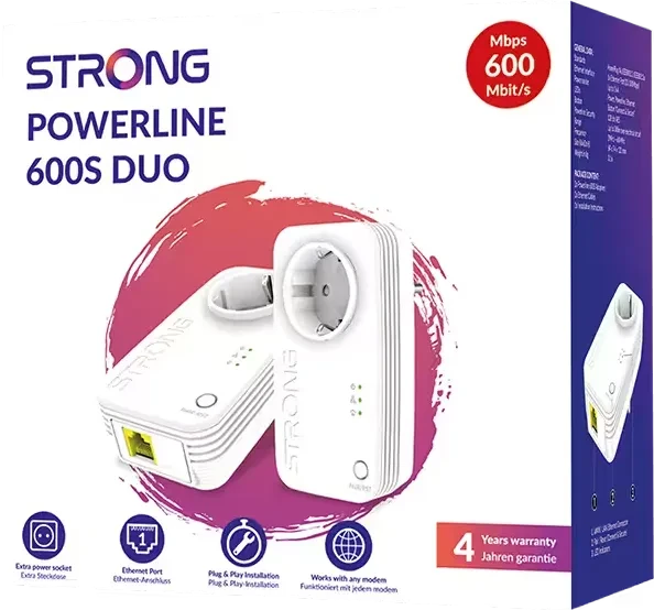 Strong Powerline 600S Duo, HomePlug AV, RJ-45, 2er-Pack