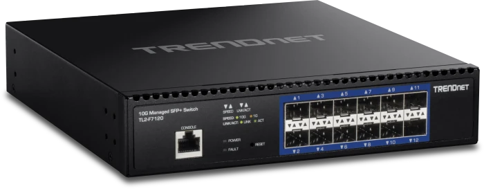 TRENDnet TL2 Desktop 10G Managed Switch, 12x SFP+