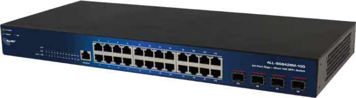 Allnet SG84 Rackmount Gigabit Smart Switch, 24x RJ-45, 4x SFP+
