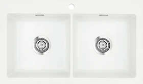 systemceram Mera Twin F Einbau Doppelspüle polar