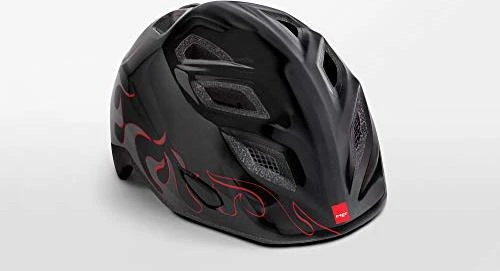 MET Elfo Kinderhelm black flames/glossy