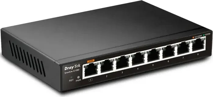 DrayTek VigorSwitch 1080 Desktop Gigabit Smart Switch, 8x RJ-45