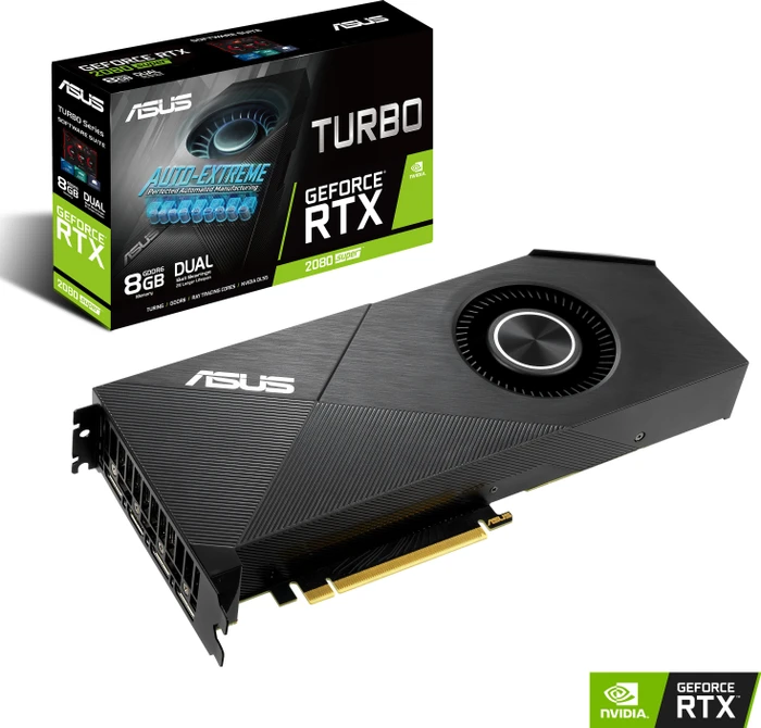 ASUS Turbo GeForce RTX 2080 SUPER EVO, TURBO-RTX2080S-8G-EVO, 8GB GDDR6, HDMI, 3x DP
