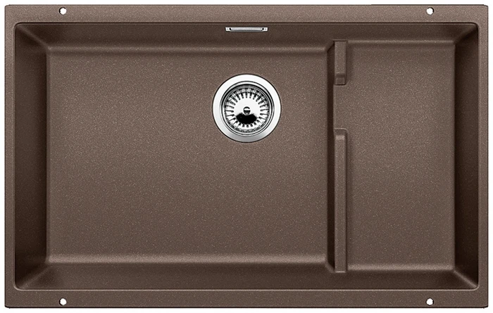 Blanco Subline 700-U Level Unterbau Becken mittig mit Ablauffernbedienung cafe