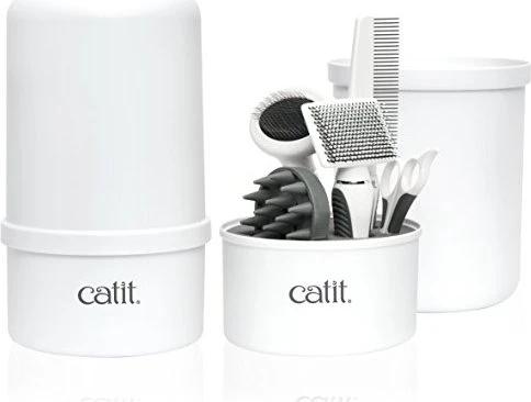 Catit Kurzhaar-Pflegeset, weiß/schwarz