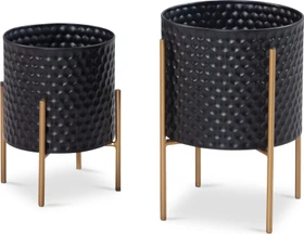 Wohnling Blumentopf-Set schwarz, 2-tlg.
