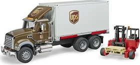 Bruder Profi-Serie MACK Granite UPS Logistik-LKW mit Mitnahmestapler