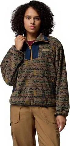 Columbia Sequoia Grove Half Zip Fleece Print Pullover stone green/horizons (Damen)
