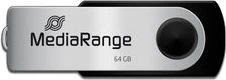 MediaRange USB Flexi-Drive 64GB schwarz/silber, USB-A, USB 2.0