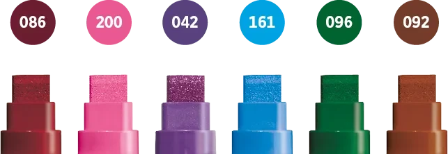 Molotow ONE4ALL 627HS 15mm Acrylmarker Basic-Set 2 sortiert, 6er-Set, Etui