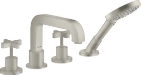 Hansgrohe Axor Citterio 4-Loch Wannenkombination mit Kreuzgriff edelstahloptik