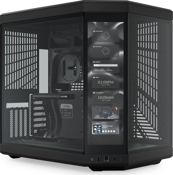 Hyte Y70 Touch Black, schwarz, Glasfenster
