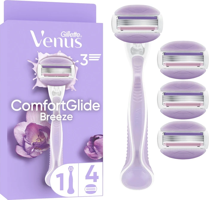 Gillette Venus ComfortGlide Breeze Rasierer + 4 Wechselklingen