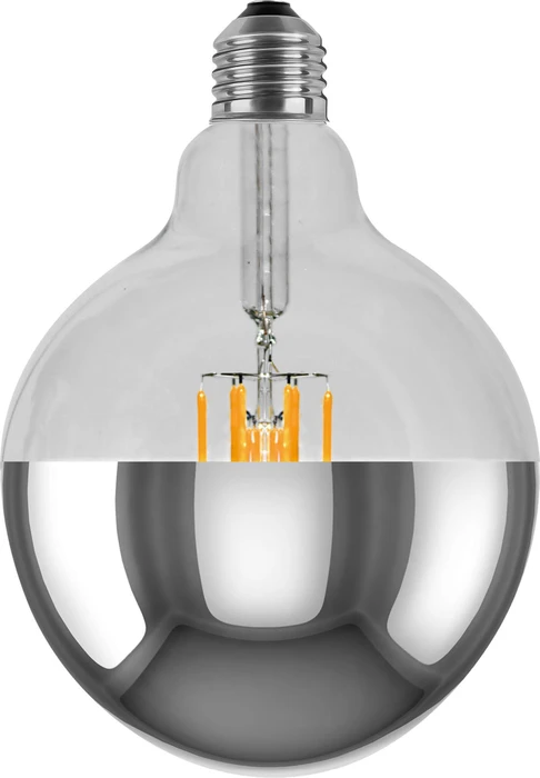 Segula Vintage Line Filament LED Globe Spiegelkopf silber 6.5W/927 E27