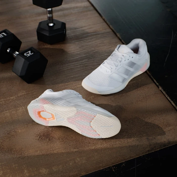 adidas Dropset 4 Power cloud white/silver metallic/lucid orange (Damen)