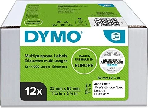 Dymo Etiketten LabelWriter 11354, 57x32mm, ablösbar, weiß, 12er-Pack (12000 Etiketten)