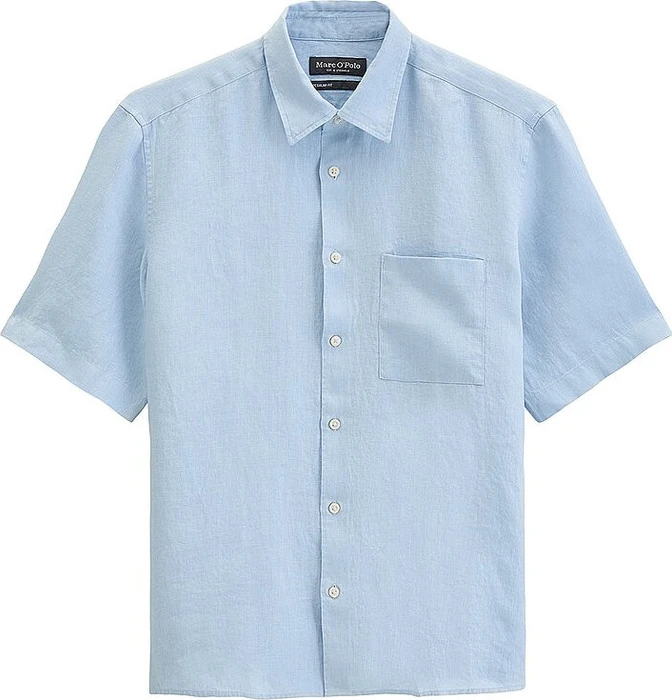 Marc O'Polo Regular Leinen Hemd kurzarm dusted blue (Herren)