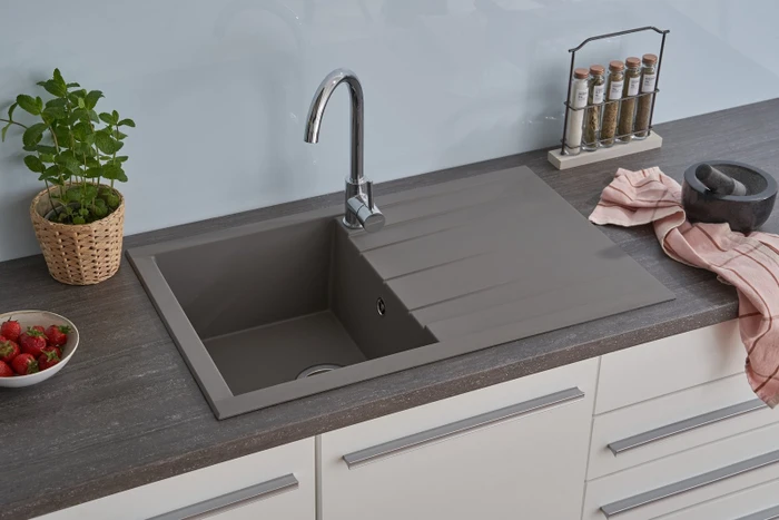 Respekta Houston 800x500mm Einbau Becken reversibel betongrau