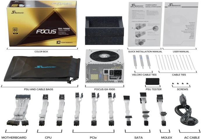Seasonic Focus GX White Edition 1000W, ATX 2.4