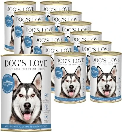 PetCo Dog's Love Classic Fisch mit Amaranth, Karotte und Löwenzahn, 4.80kg (12x 400g)