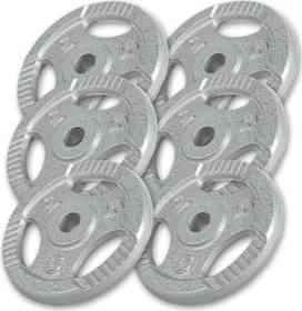 Gorilla Sports Hantelscheiben Gusseisen Gripper Set 6x 5kg