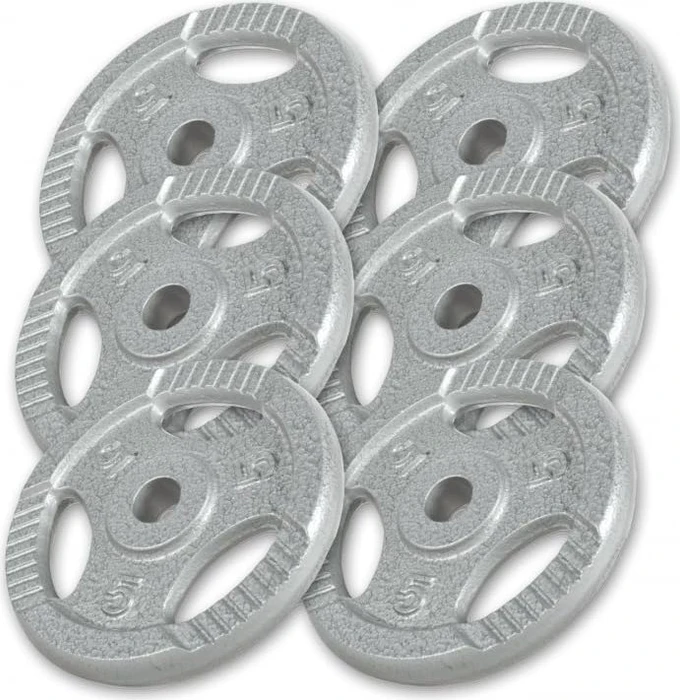 Gorilla Sports Hantelscheiben Gusseisen Gripper Set 6x 5kg