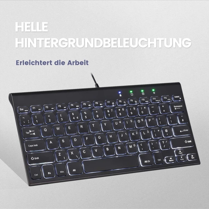 Perixx Periboard-429, schwarz, LEDs weiß, USB, DE