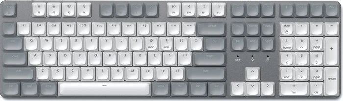 Satechi SM3 Slim Mechanical Backlit BT Keyboard, Light, weiß/grau, low-profile BROWN Switches, USB/Bluetooth, US