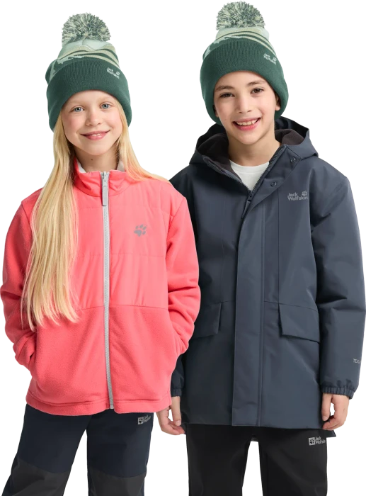 Jack Wolfskin Stripy Pompom Beanie sago palm (Junior)