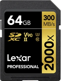 Lexar Professional 2000x Gold Series R300/W260 64GB, UHS-II U3, Class 10
