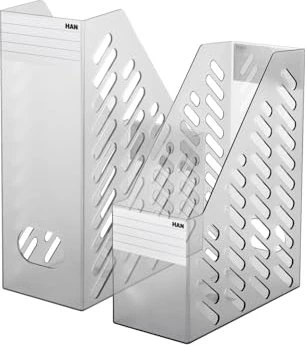 HAN Klassik Brilliant XXL Stehsammler, A4, grau/transparent, 2er-Pack