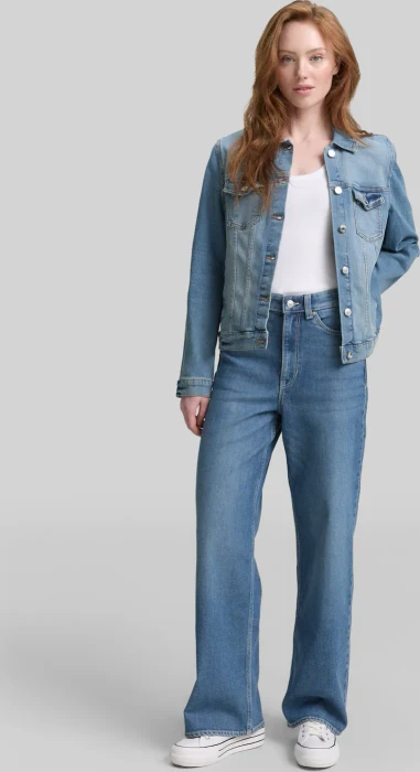 Tom Tailor Linou Wide Jeans used mid stone blue denim (Damen)