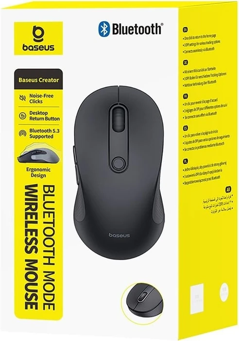 Baseus F02 Ergonomic Dual-Mode Wireless Mouse, schwarz, USB/Bluetooth