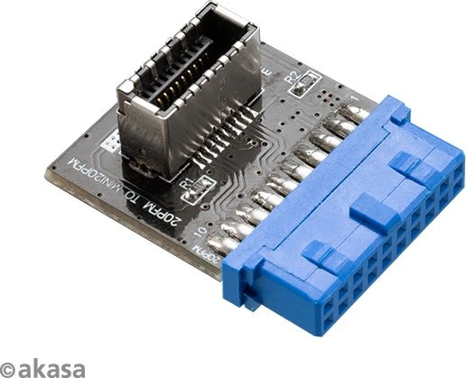 Akasa USB 3.0 19-Pin auf USB 3.1 20-Pin Key-A Pfostenstecker intern