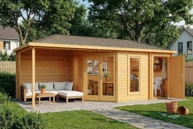 Alpholz Gartenhaus Liwa Compact Walmdach 714x302cm natur