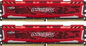 Crucial Ballistix Sport LT rot UDIMM 32GB Kit, DDR4-2400, CL16-16-16, 2RX8