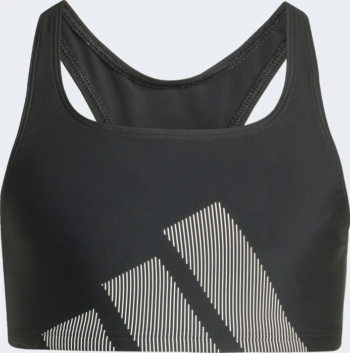 adidas Big Logo mit C-förmigen Rücken Bikini-Set schwarz/flash aqua (Junior)
