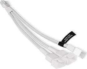 Alphacool 4-Pin auf 3x 4-Pin Verteiler, gewinkelt, sleeved, 15cm, weiß