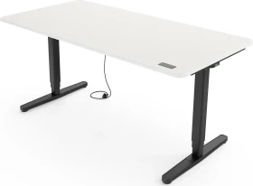Yaasa Desk Pro elektrisch höhenverstellbarer Sitz-Steh-Schreibtisch 140x80cm weiß/schwarz