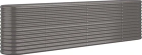 vidaXL Stahl Hochbeet oval 260x40cm grau